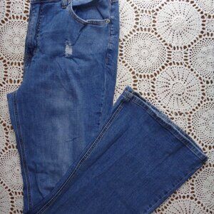 I&M Black Label Jeans High Rise Boot Cut Distressed Stretch (D)